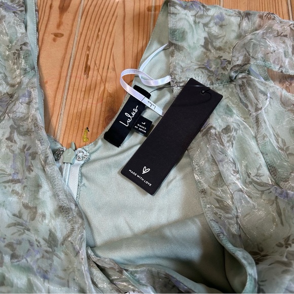 NWT Lulus Dreamiest Desires Sage Green Floral Maxi Dress | Size Large - Picture 10 of 11